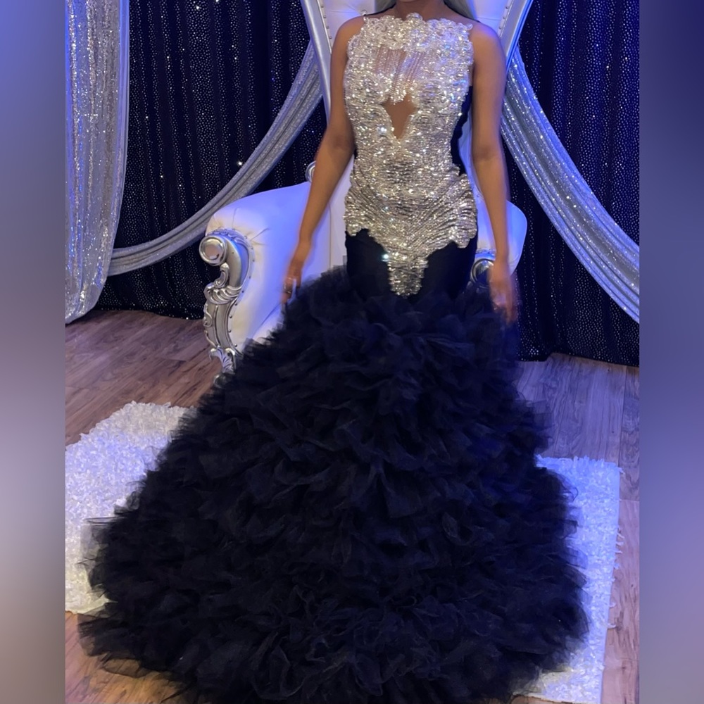 Black Customized Prom Dress Size Small